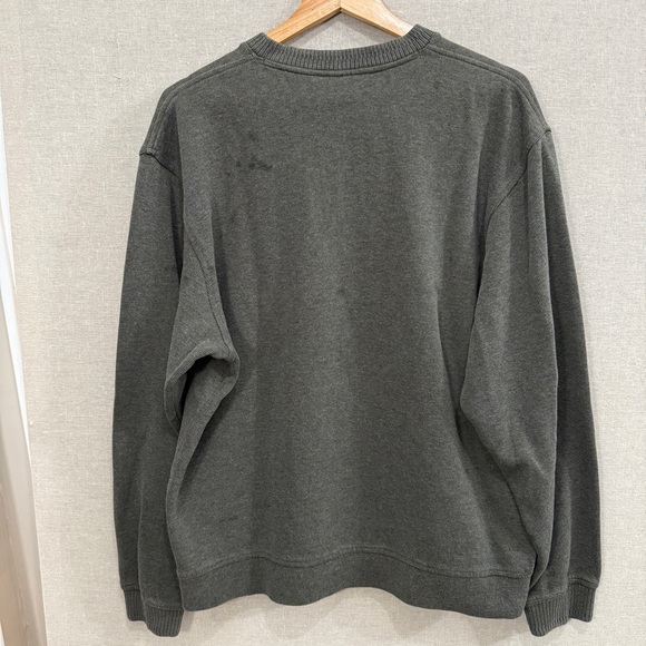 L.L. Bean Men’s V-Neck Pullover Sweatshirt Green Gray - Picture 5 of 6